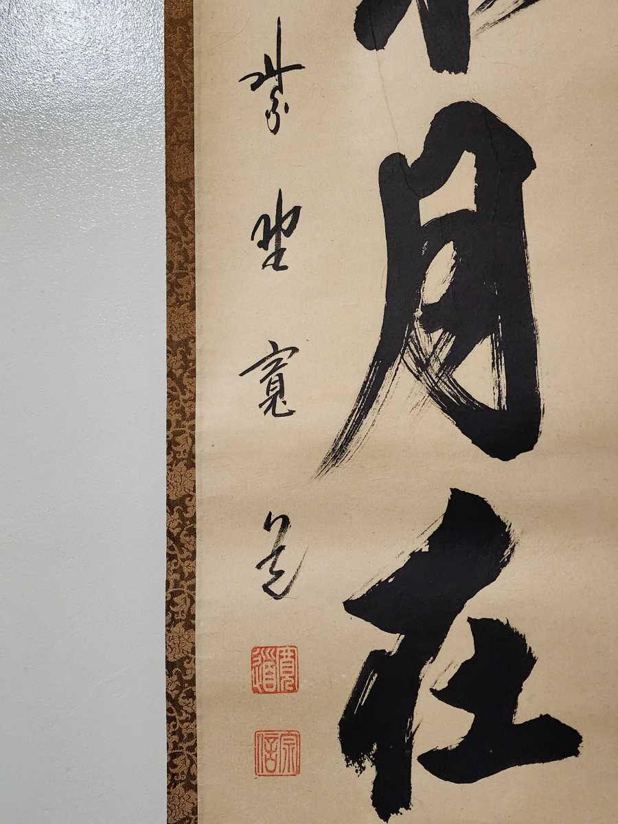 ≪茶掛≫ 大徳寺派 雲林院 【藤田寛道】 自筆一行書 『掬水月在