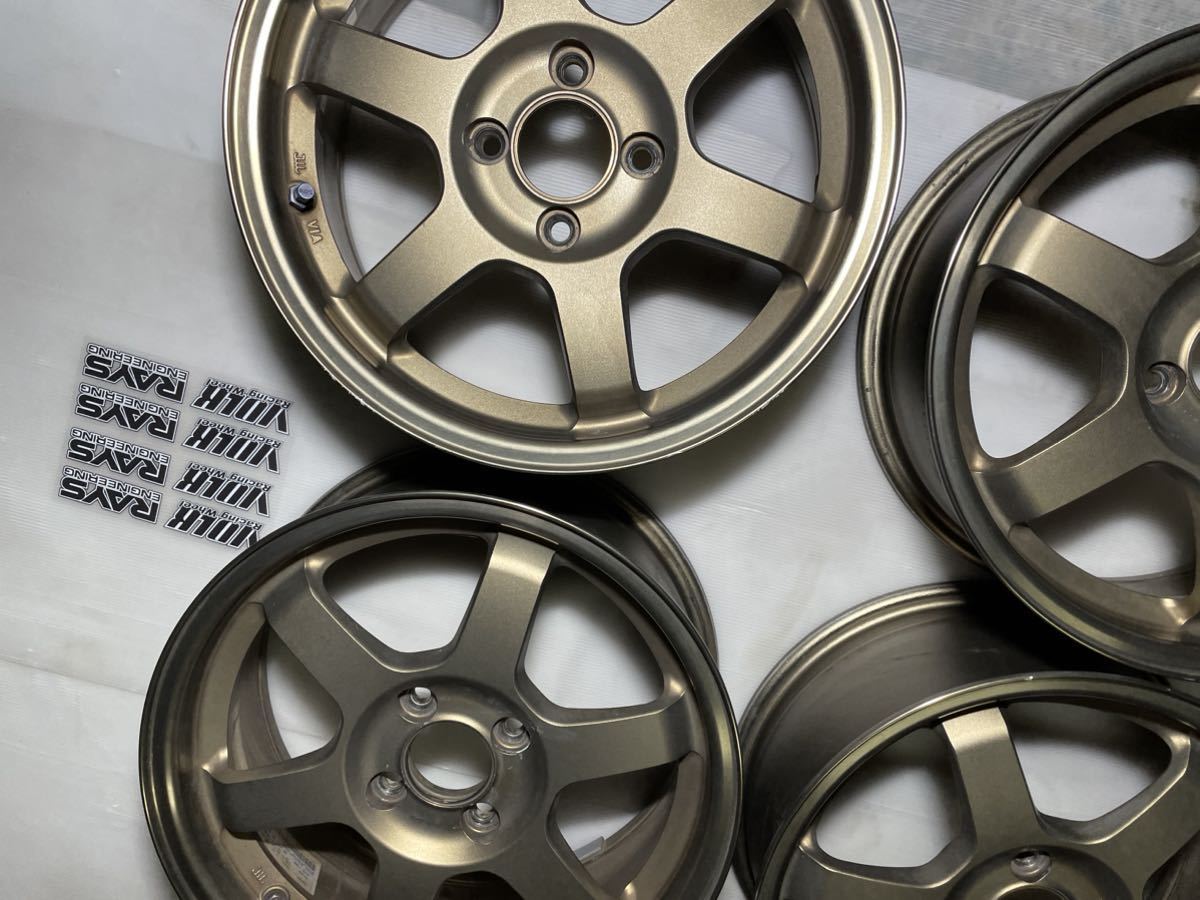 RAYS VOLK RACING TE37 鍛造 15インチ 6.5J +39 PCD 100 4H ホイール 