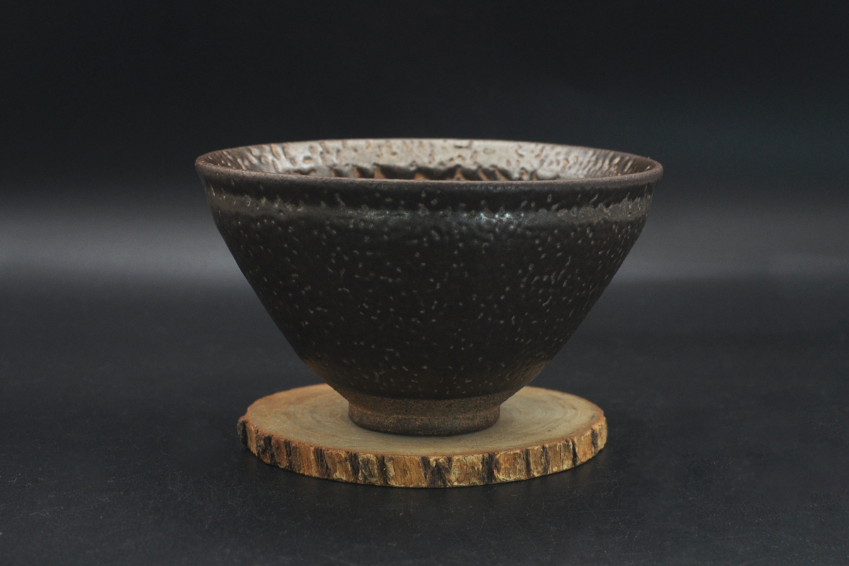 ☆中国古董古玩☆宋時代 建窯 希少品 窯変 在銘 天目茶碗