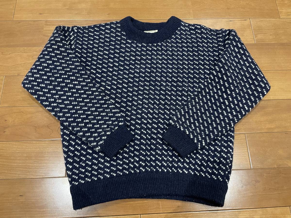 80s L.L.BEAN size M 在原みゆ紀着 バーズアイ ニット セーター ノルウェー製 ヴィンテージ フィッシャーマン 
