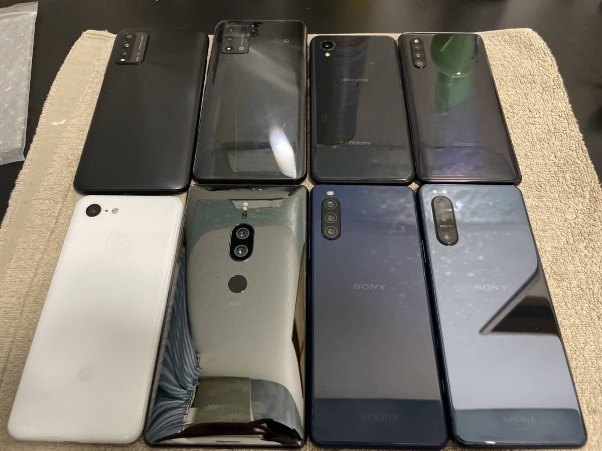 ジャンクスマホ 8台セット SCV48 SC-56B SCV38 A001SO SOG02 Pixel 3 