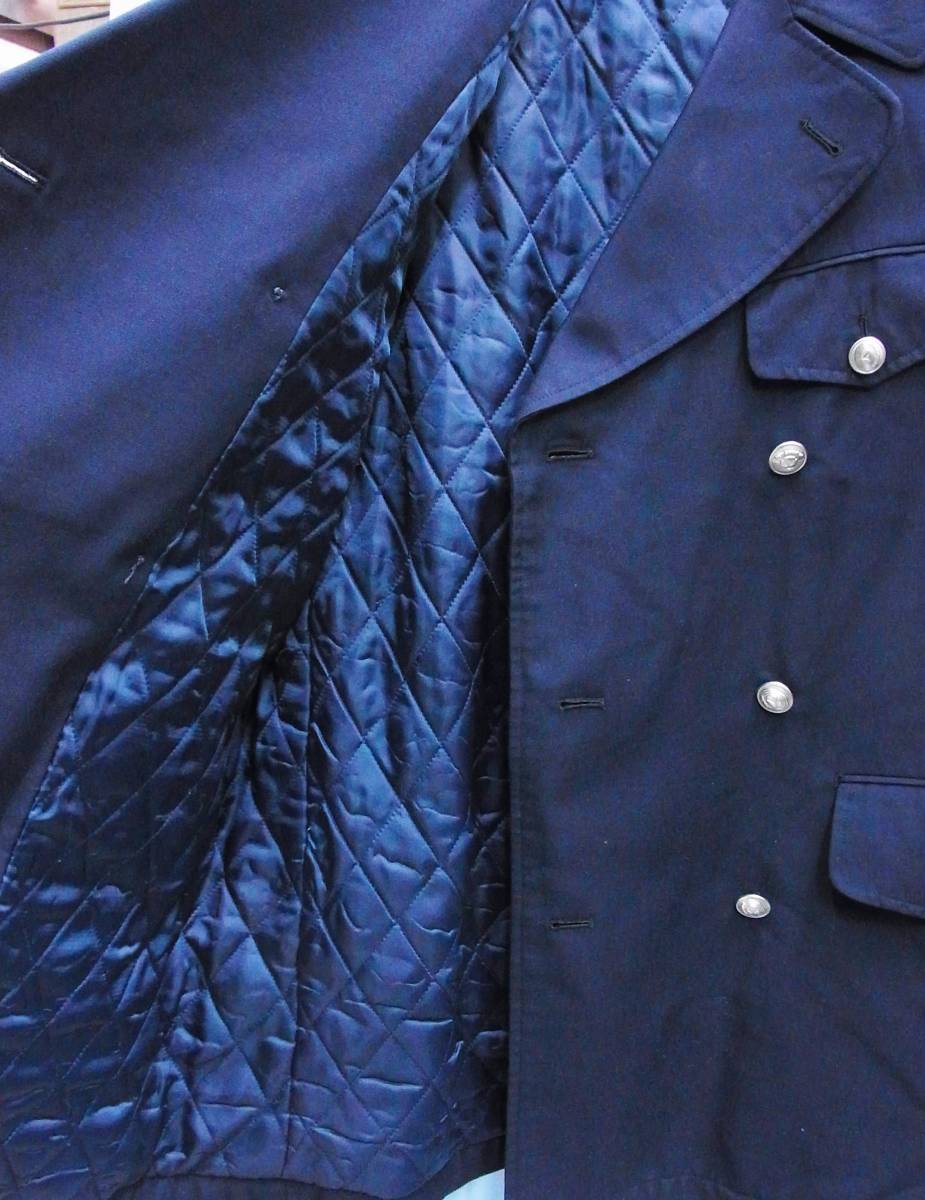 レトロ☆約20年前の旧制服 コート ダブルブレスト ジャケット 紺 