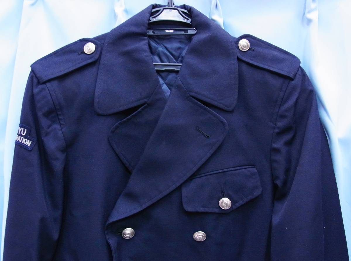 レトロ☆約20年前の旧制服 コート ダブルブレスト ジャケット 紺 
