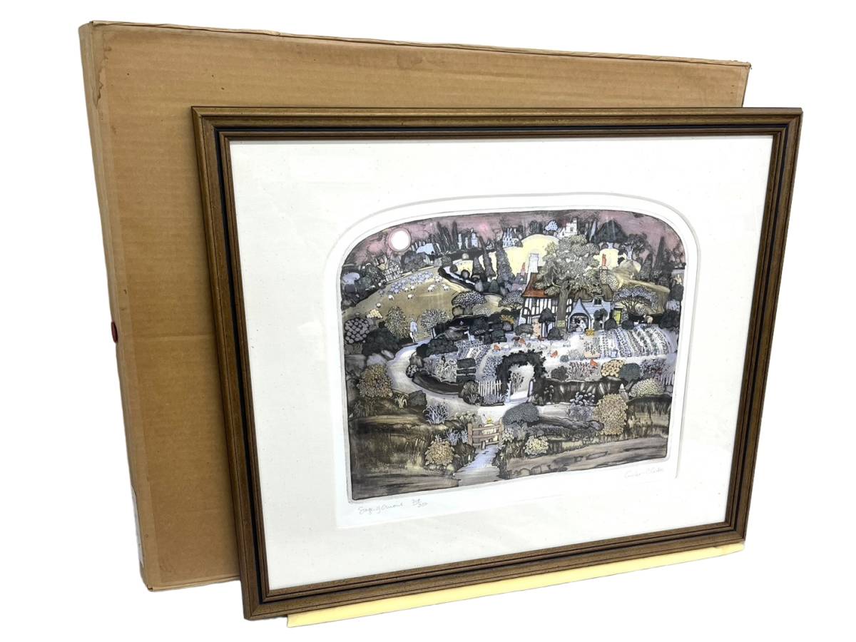M5☆良品/グラハム・クラーク☆ 「賢人達」アーチ型銅版画 手彩色 319