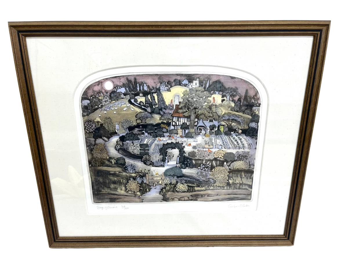 M5☆良品/グラハム・クラーク☆ 「賢人達」アーチ型銅版画 手彩色 319
