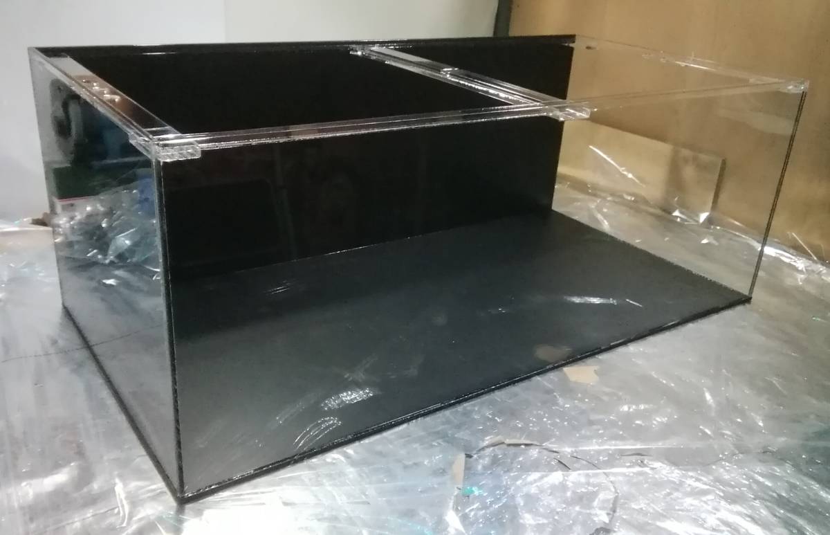 アクリル水槽 二面ブラック W120 H45 D60 ワンオフ 佐川急便発送 W120