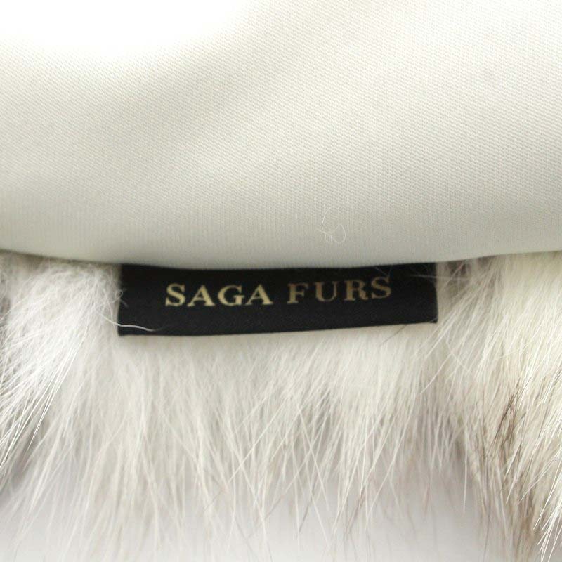 サガ ファーズ SAGA FURS ティペット リアルファー 毛皮 白 ホワイト 