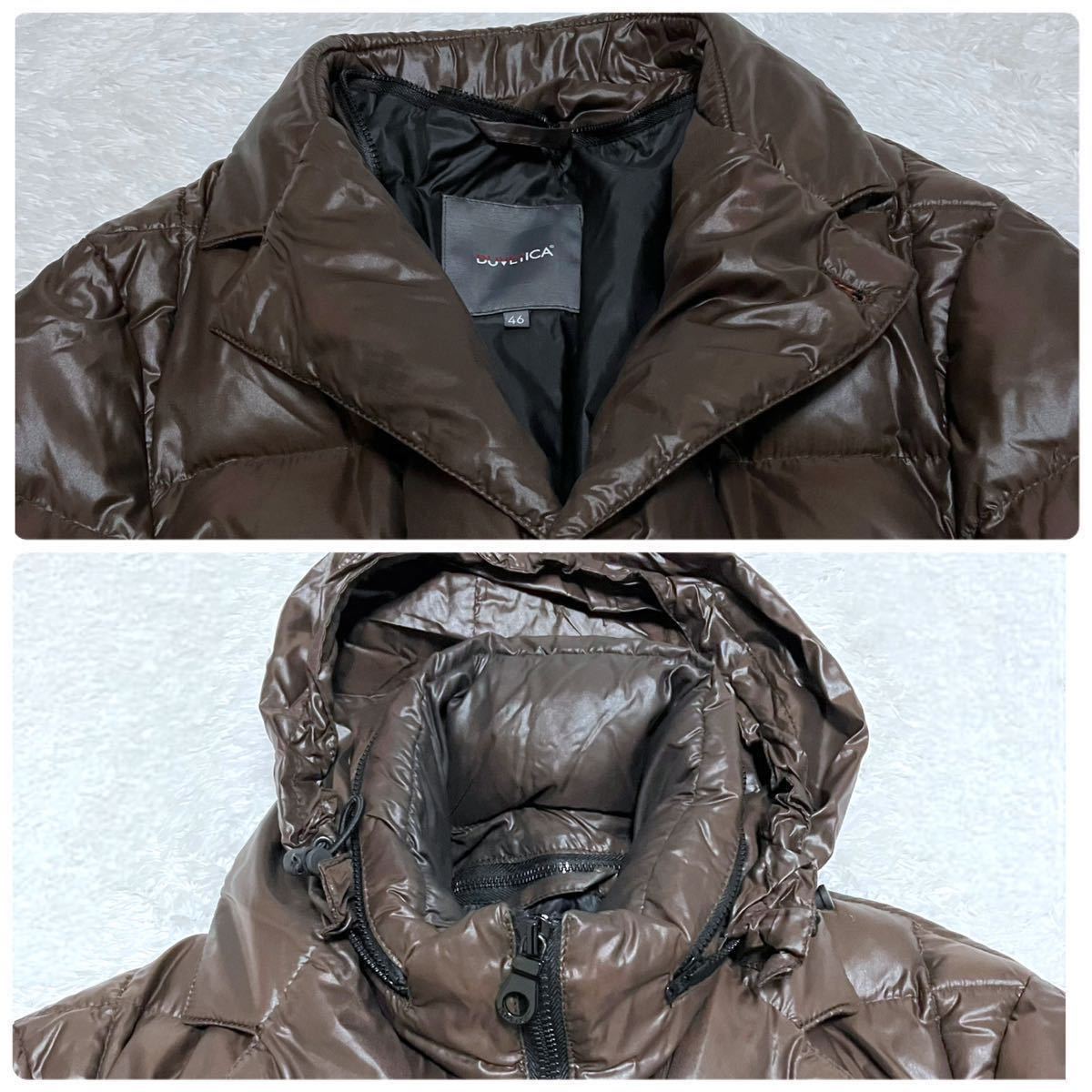 【美品】DUVETICAダウン　ブラウン　フード付　　　46 ドゥべティカ 【極上の逸品】DUVETICA ダウンジャケット 高級ダウン