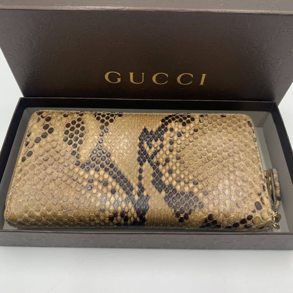 付属品あり 極美品☆入手困難パイソン】グッチ GUCCI ラウンド