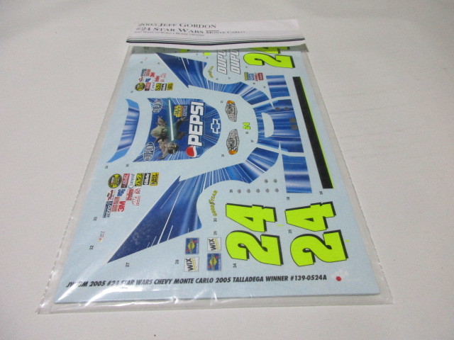 定番，100%新品 絶版 ナスカーデカール 1/25 ＃24スターウォーズ モンテカルロ 2005 ジェフ ゴードンTALLADEGA Winner カルトグラフ製(レーシングカー)｜売買されたオークション情報、yahooの商品情報をアーカイブ その他