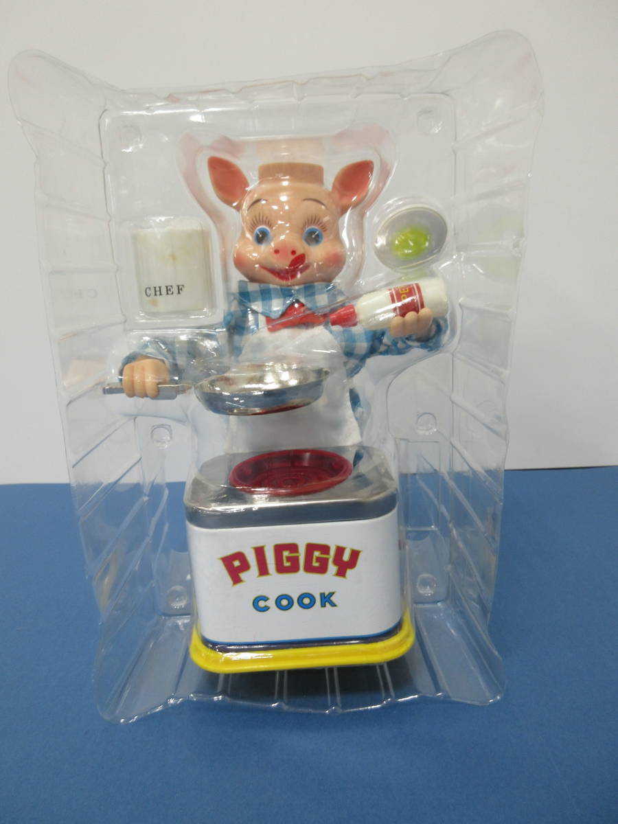 091)PIGGY COOK ピギーコック ブリキ人形 フィギュア ヨネザワ玩具 