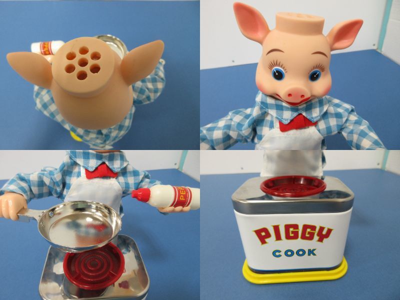 091)PIGGY COOK ピギーコック ブリキ人形 フィギュア ヨネザワ玩具 