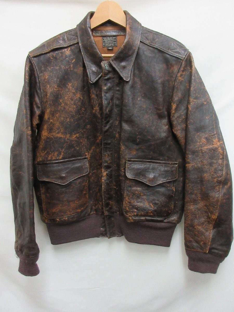 1000円～16万↑美品 バズリクソンズ BUZZ RICKSON’S A-2 30 YEAR AGED フライトジャケット ヴィンテージ エイジド加工 BR80238 サイズ42