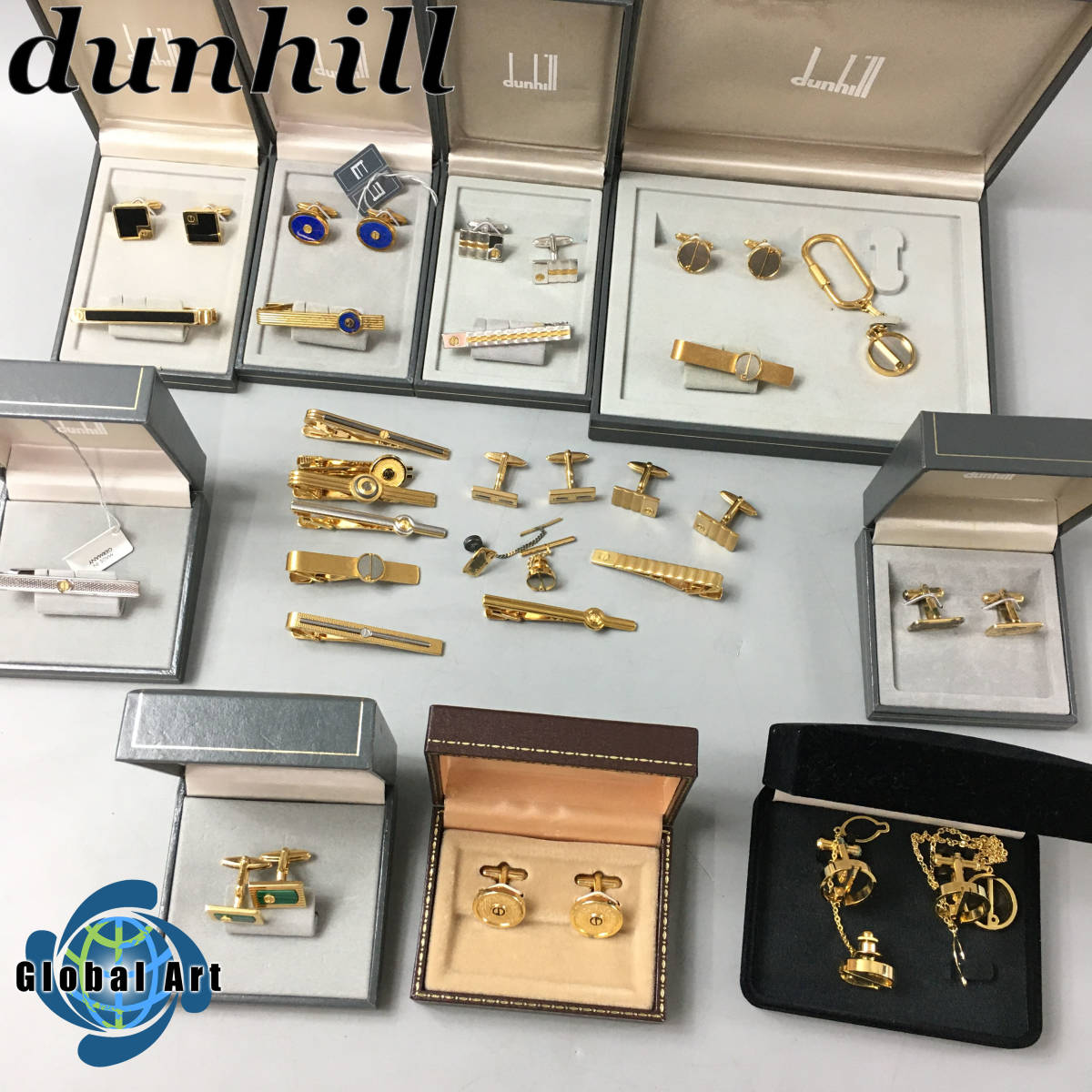 ☆D01733/dunhill ダンヒル/カフス/タイピン 等/dロゴ/シルバー