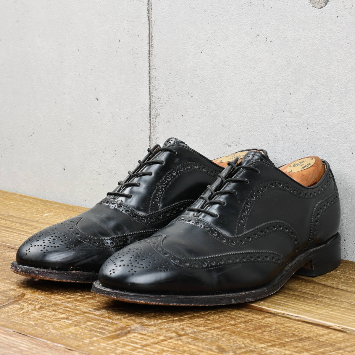 J&Mジョンストン&マーフィー◇ウイングチップ レザーシューズ◇ブラック◇US9.5/27.5cm