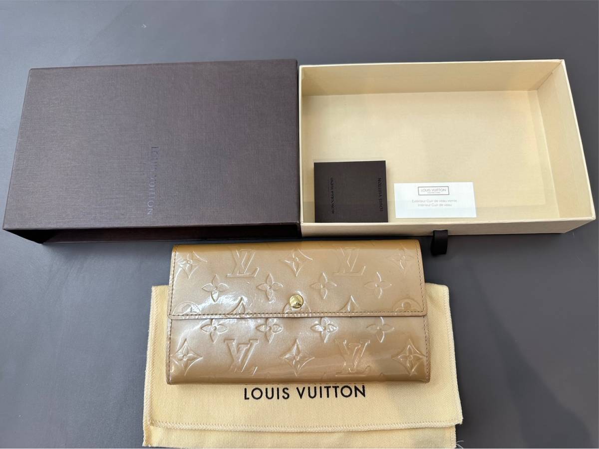 ★【売り切り】LOUIS VUITTON ルイヴィトン LV M91767 TH0046 モノグラム ヴェルニ ポルトフォイユ サラ 財布 ローズヴェルール ブラウン系
