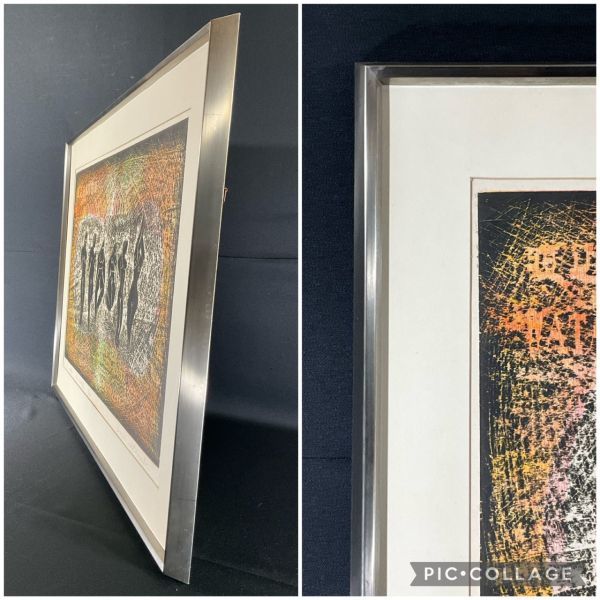 真作保証□木版画□渡辺裕司□『ポーズする女達』□ORIGINAL WOODBLOCK