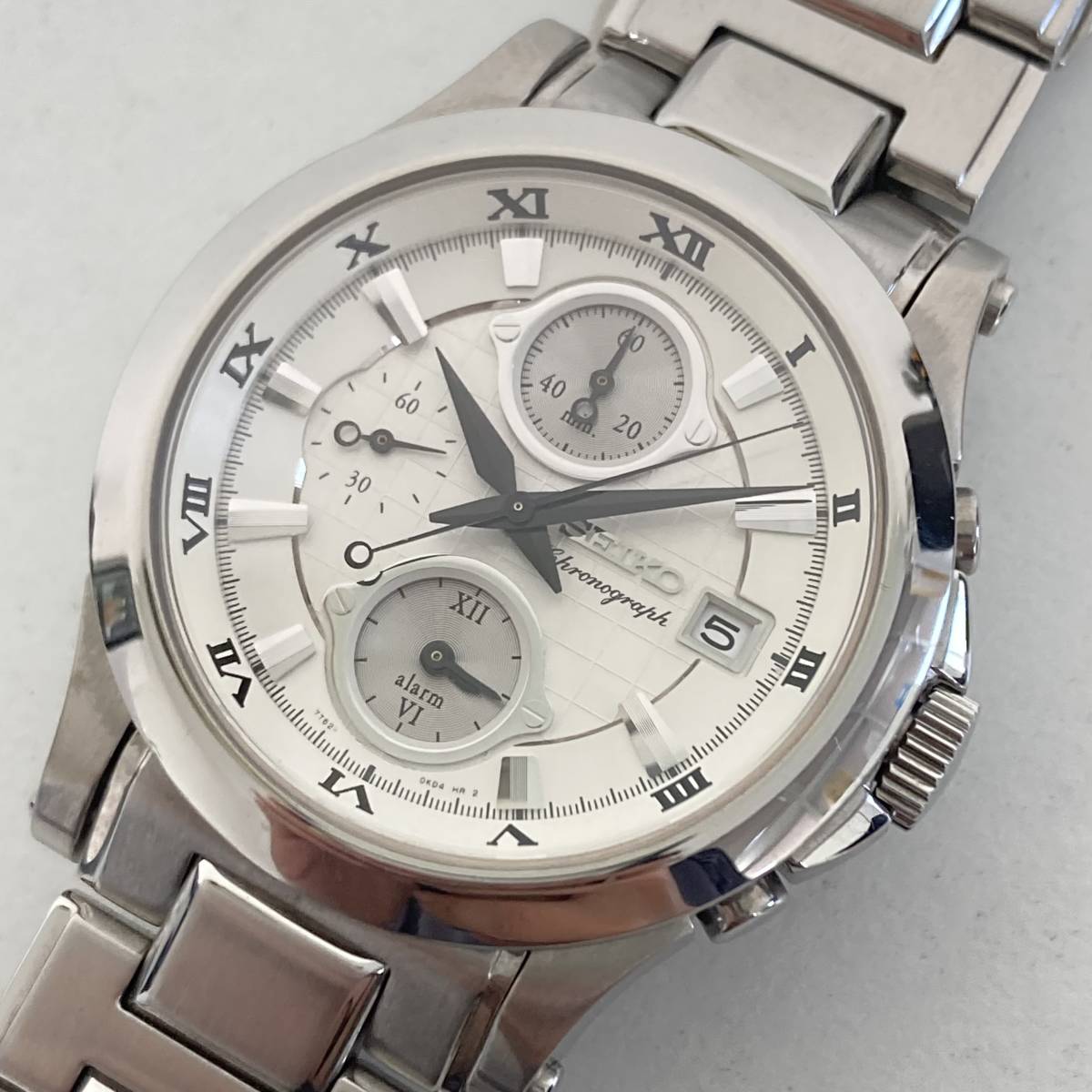 SEIKO/セイコー】プレミエ QZ 7T62-0FF0 クロノグラフ SS テスター〇 