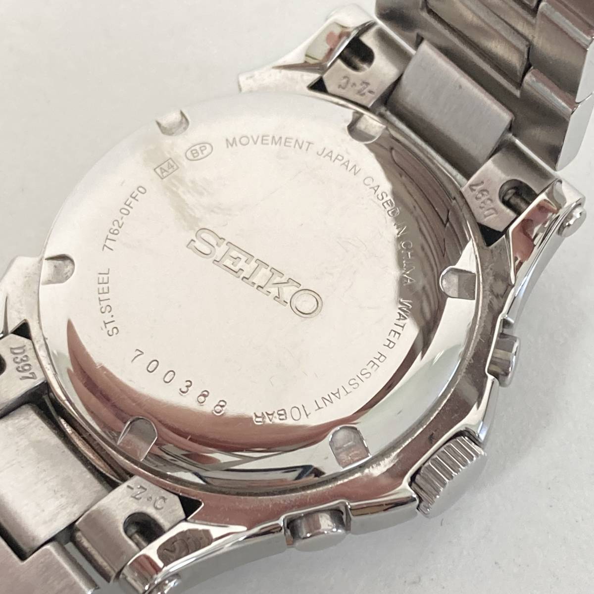 SEIKO/セイコー】プレミエ QZ 7T62-0FF0 クロノグラフ SS テスター〇 