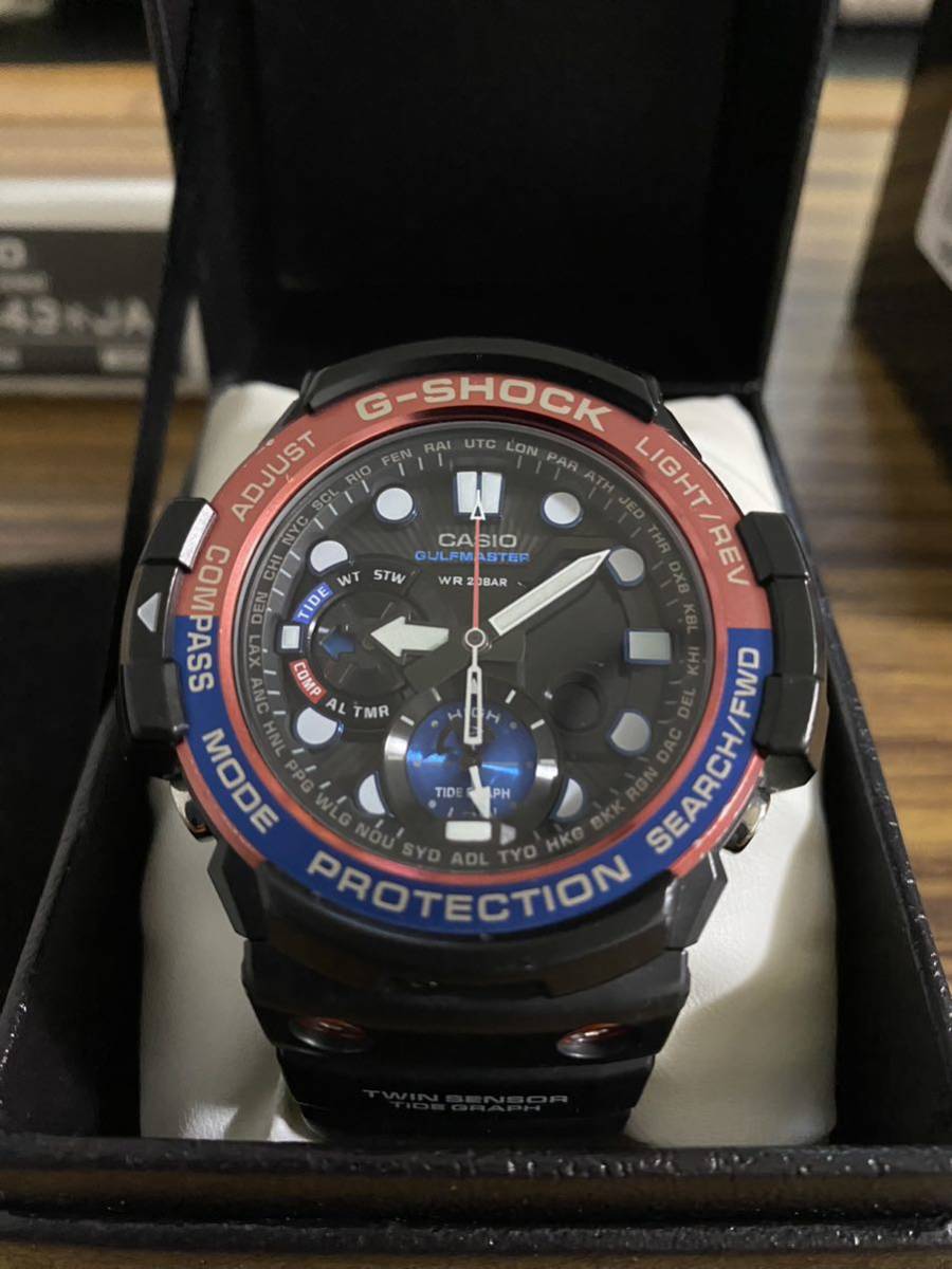1円 稼働 良品 カシオ 電波ソーラー OCW-600 オシアナス チタン 黒文字