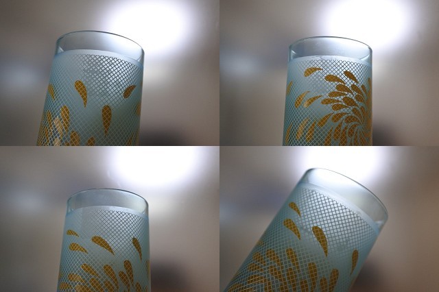 新作,低価 送料無料 昭和レトロ ADERIA GLASS アデリア タヒチ ゾンビー8 脚付きグラス 5個 ブルー 未使用品 箱に汚れいたみあり