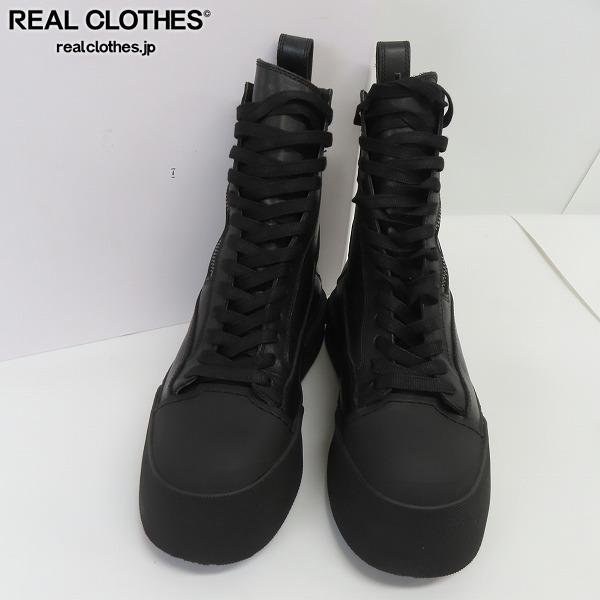 JULIUS/ユリウス 22AW カウレザー レースアップスニーカー ブラック 797FWM2-L/2 /080