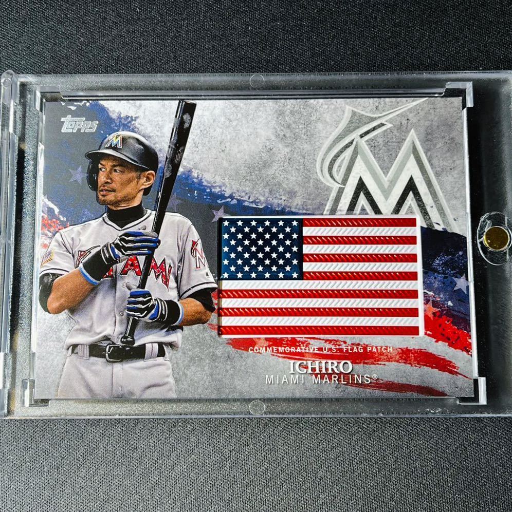 2018 Topps Series 2 イチロー アメリカ独立記念日 星条旗 国旗パッチ