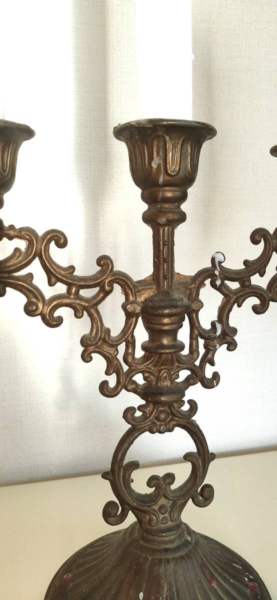 【美品】アンティーク 3灯キャンドルスタンド① 燭台