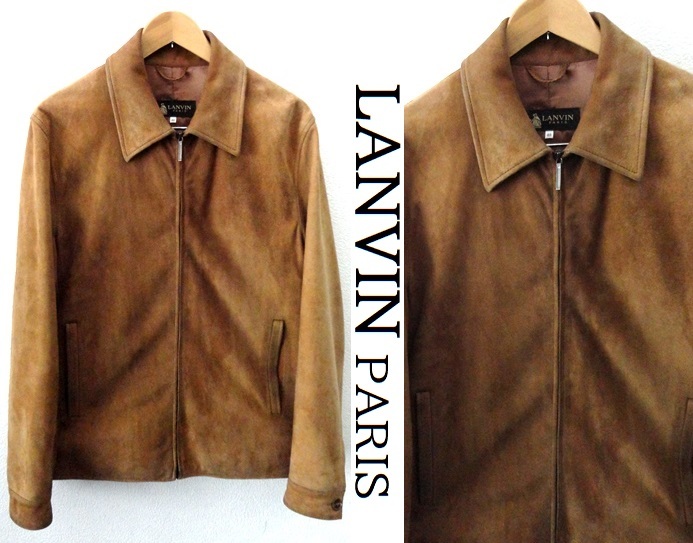 上質 羊革/LANVIN PARIS:ランバン パリ/ラムレザー 襟付き シングル