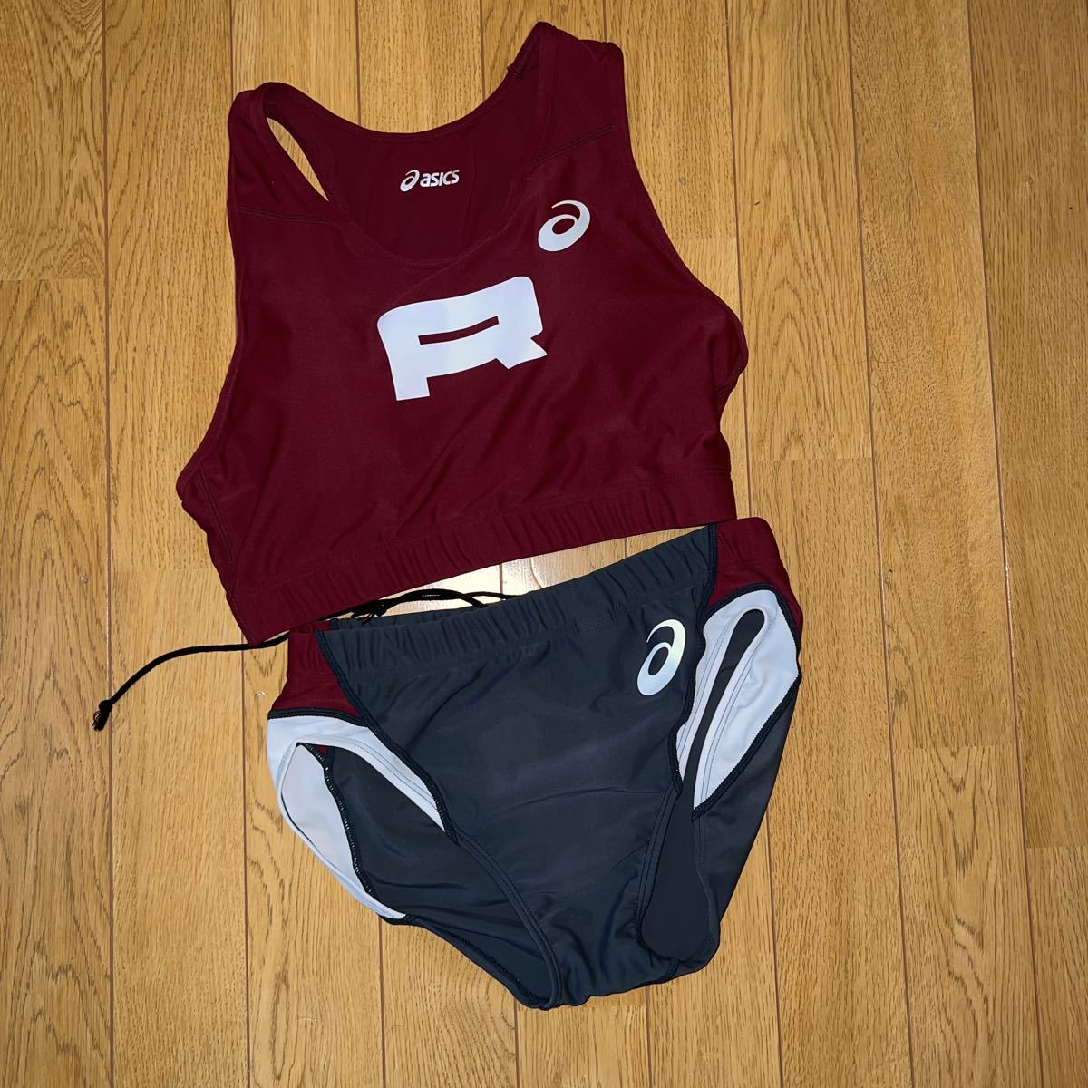 激レア　立命館　女子陸上競技　セパレートユニフォーム　陸上ユニホーム レーシングブルマ ブラトップ 陸上部 asics アシックス