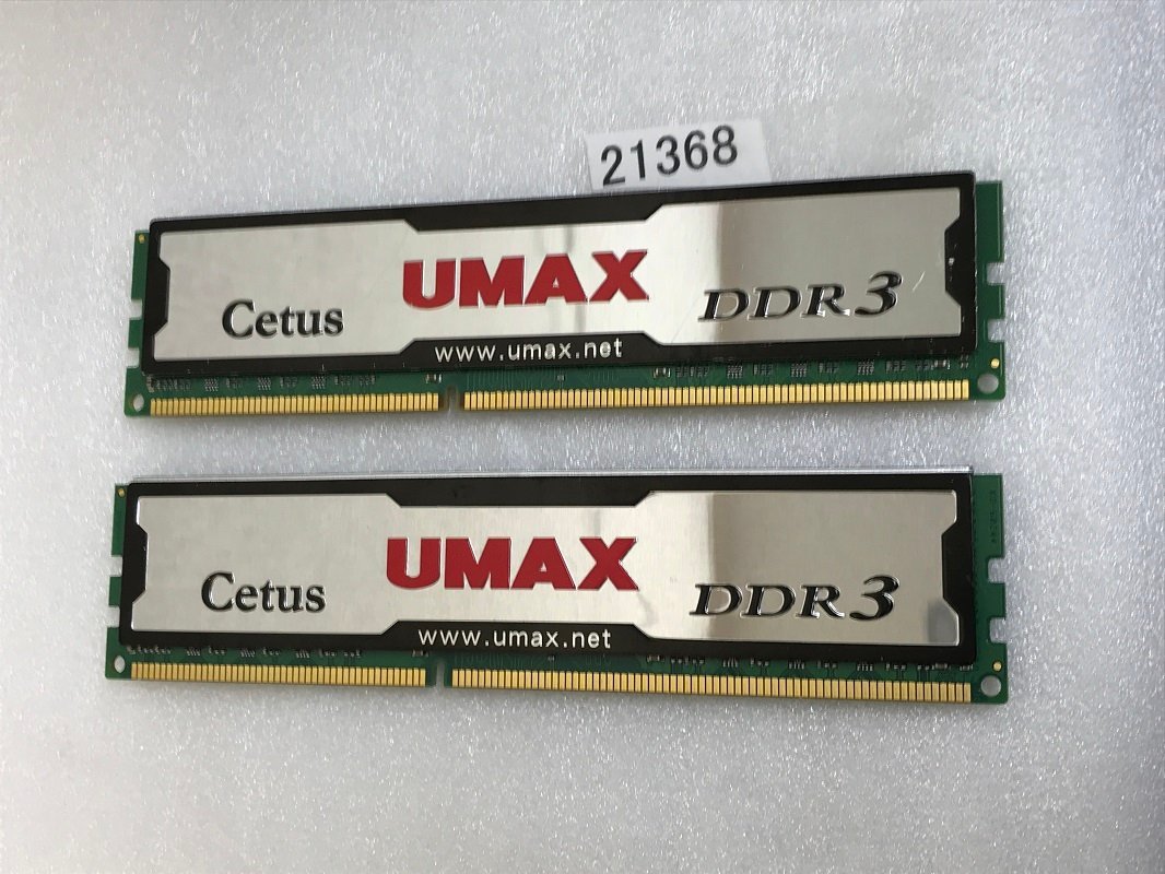 DDR3メモリ UMAX PC3-10600 4GB×2枚 計8GB 送料無料 V9570