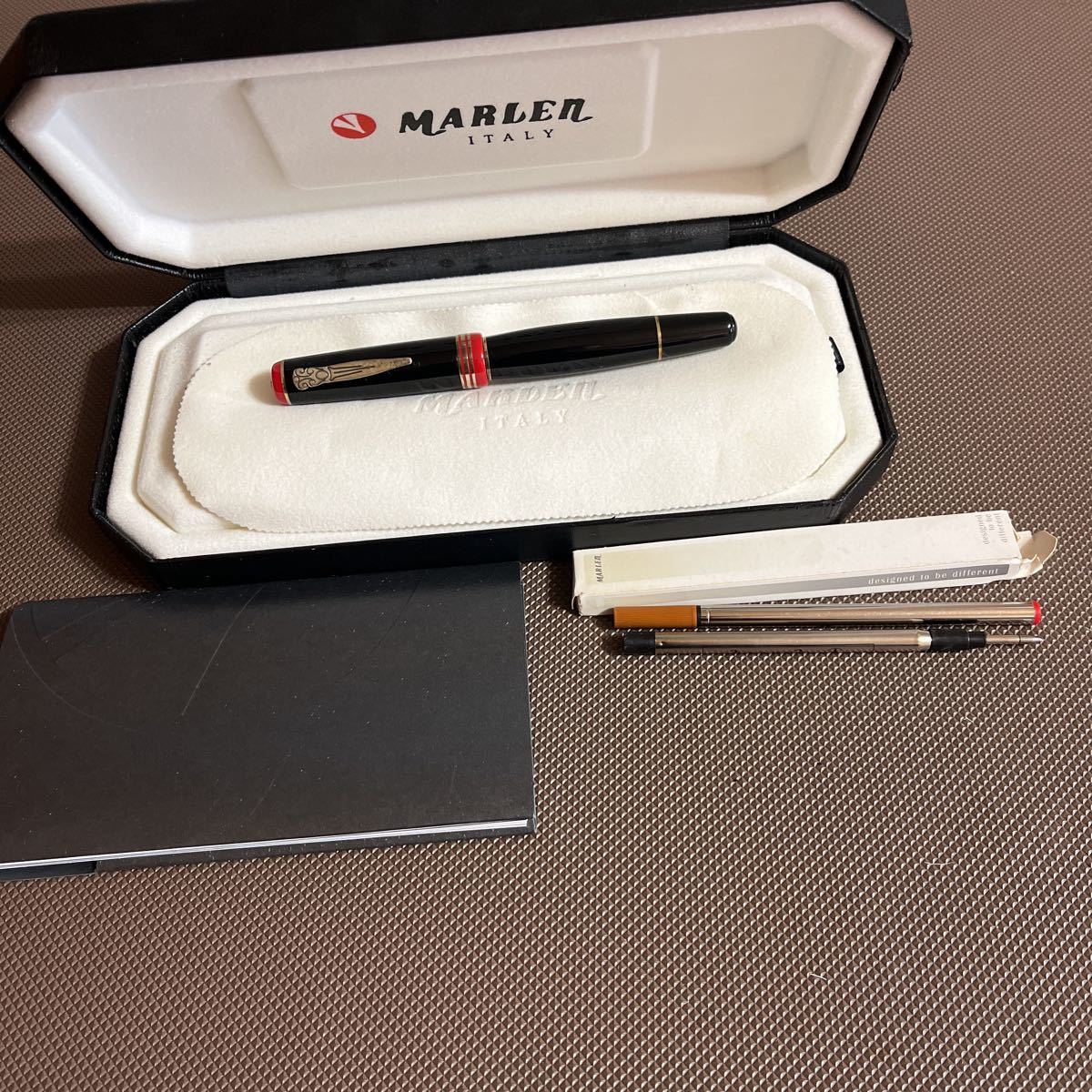 稀少 MARLEN マーレン 18K 万年筆 ウッド 木目 イタリア 稀少 MARLEN