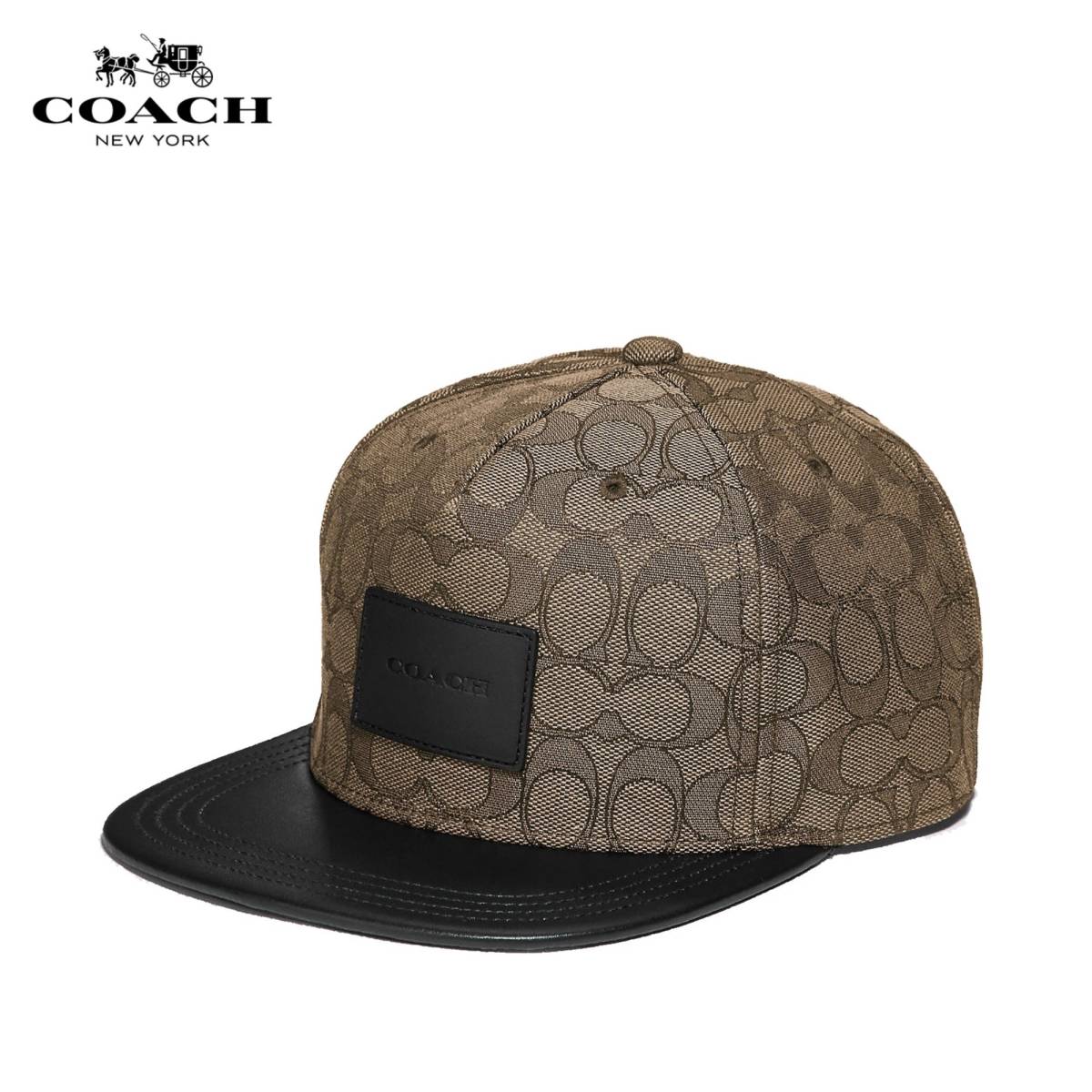 ◆新品/正規品◆【COACH★F68861-KHA】コーチ 大人気商品♪ キャップ帽子 茶カーキ シグネチャー 男女兼用 定価25，300円 即決!!