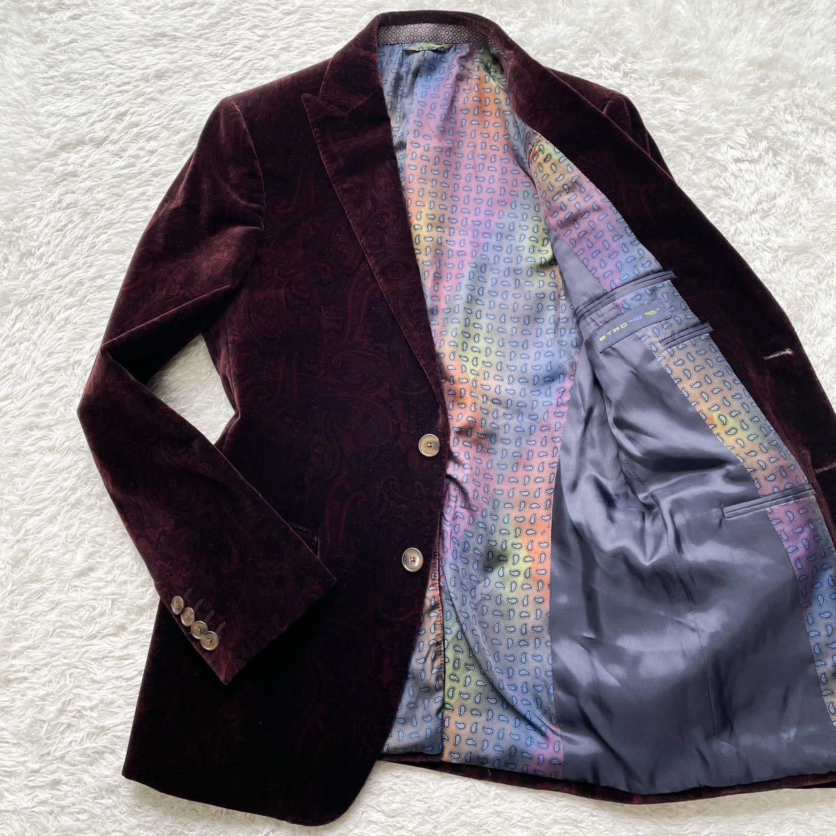 レディース 【極美品】 ETRO ベロア テーラードジャケット 紫