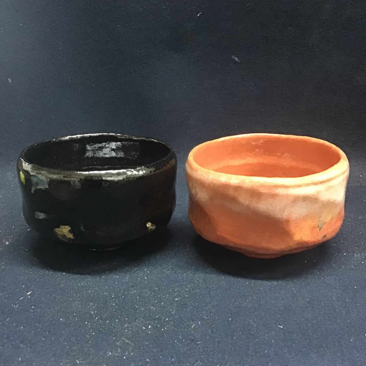 佐々木松楽 一双 松楽造 赤楽 黒楽 茶碗 茶 臨済宗 大徳寺派 太玄和尚