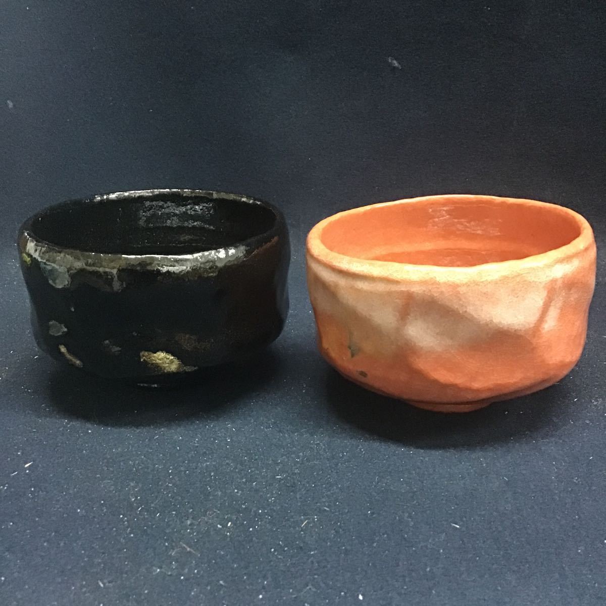 佐々木松楽 一双 松楽造 赤楽 黒楽 茶碗 茶 臨済宗 大徳寺派 太玄和尚