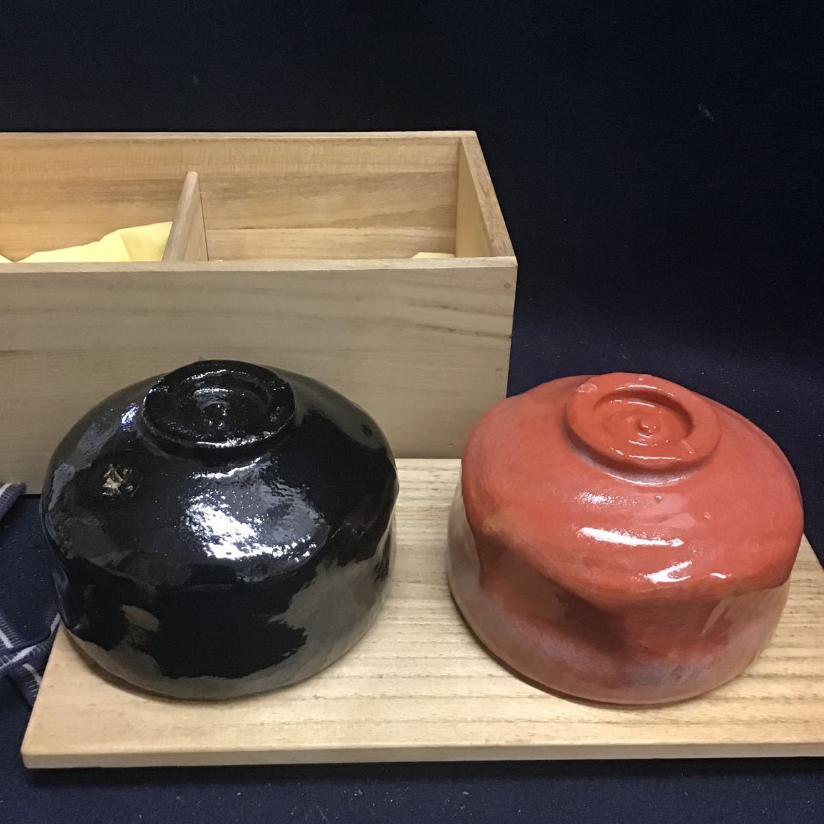 佐々木松楽 一双 松楽造 赤楽 黒楽 茶碗 茶 臨済宗 大徳寺派 太玄和尚