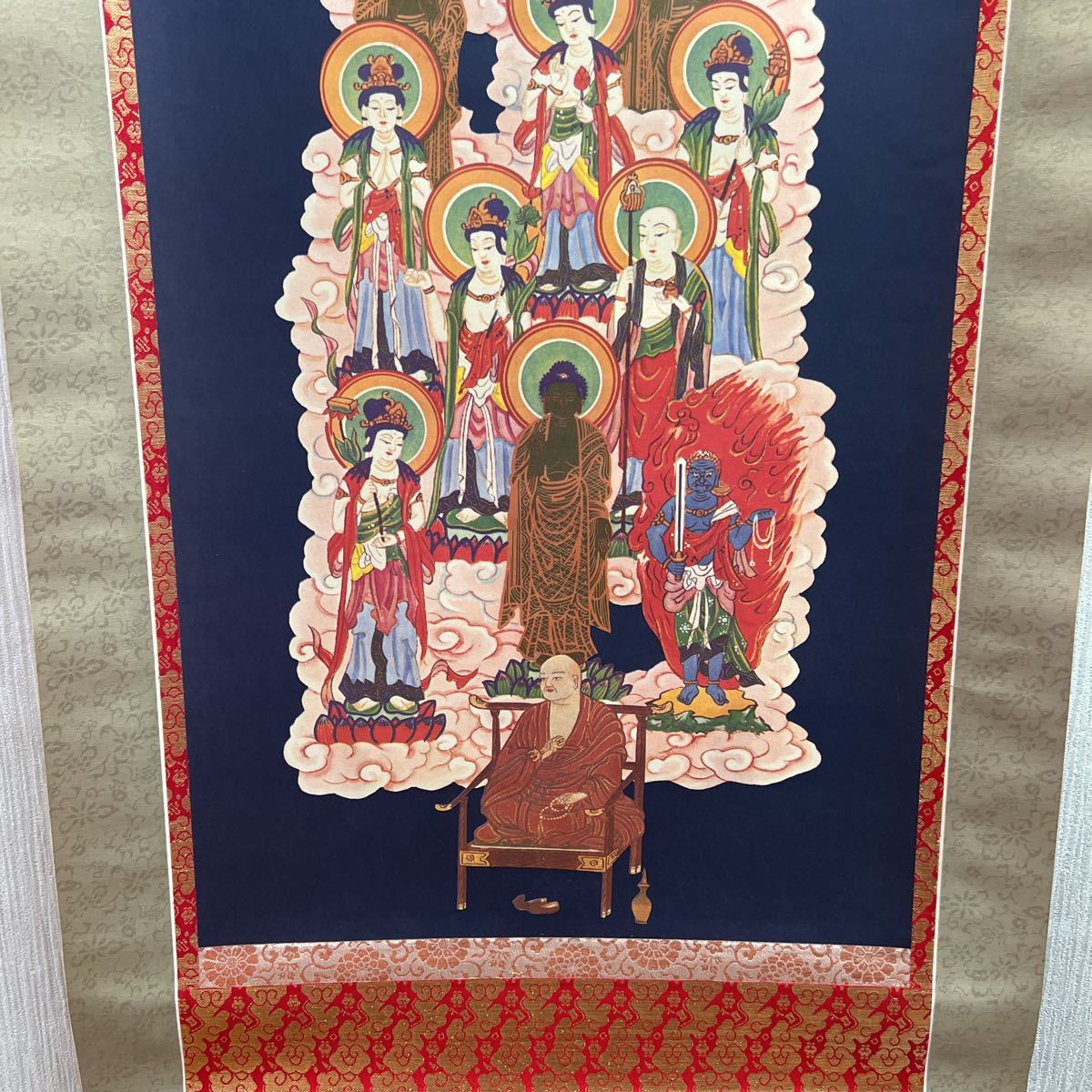 仏教美術 仏画 十三仏 掛け軸 佛 大師 5尺 不動明王(人物、菩薩)｜売買