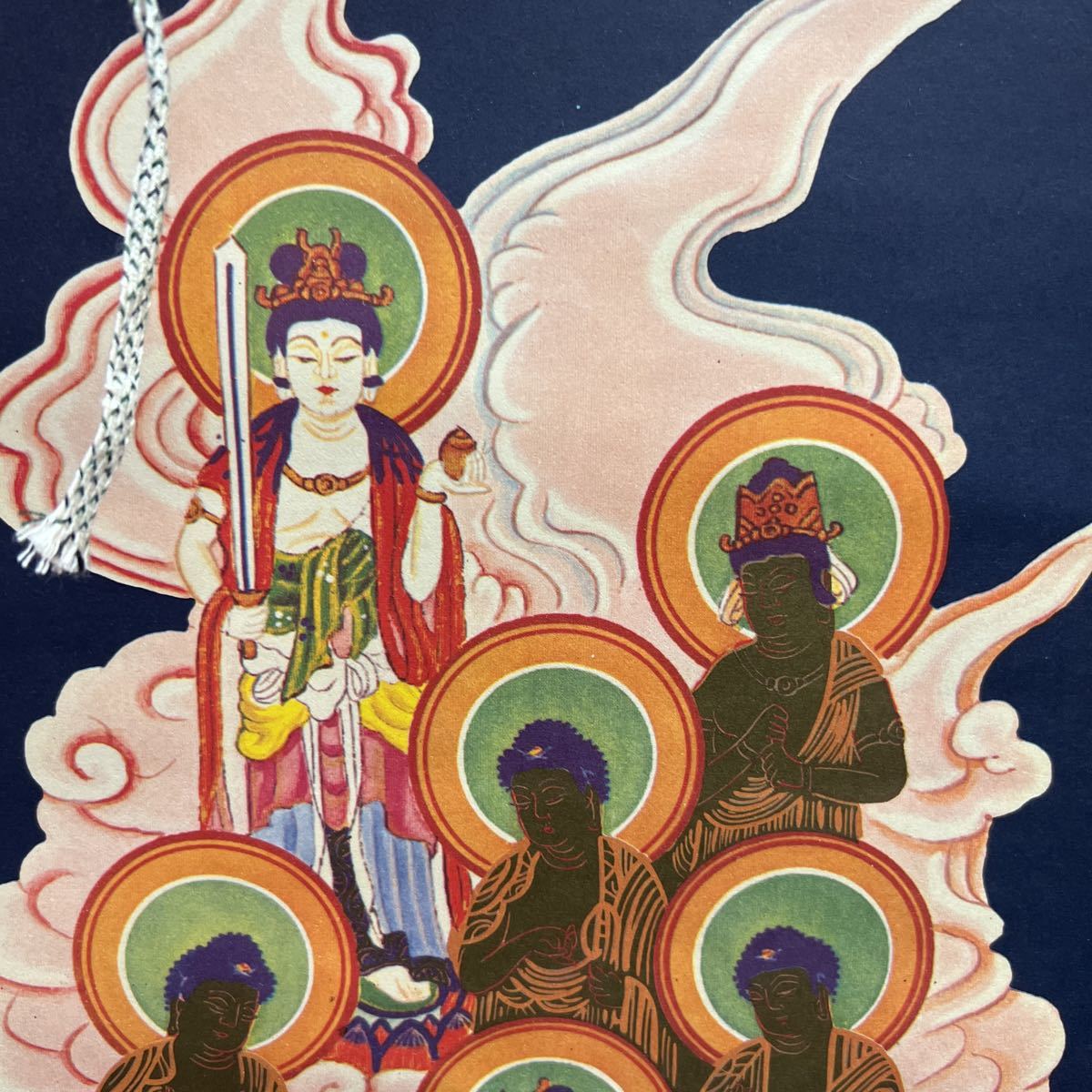 仏教美術 仏画 十三仏 掛け軸 佛 大師 5尺 不動明王(人物、菩薩)｜売買