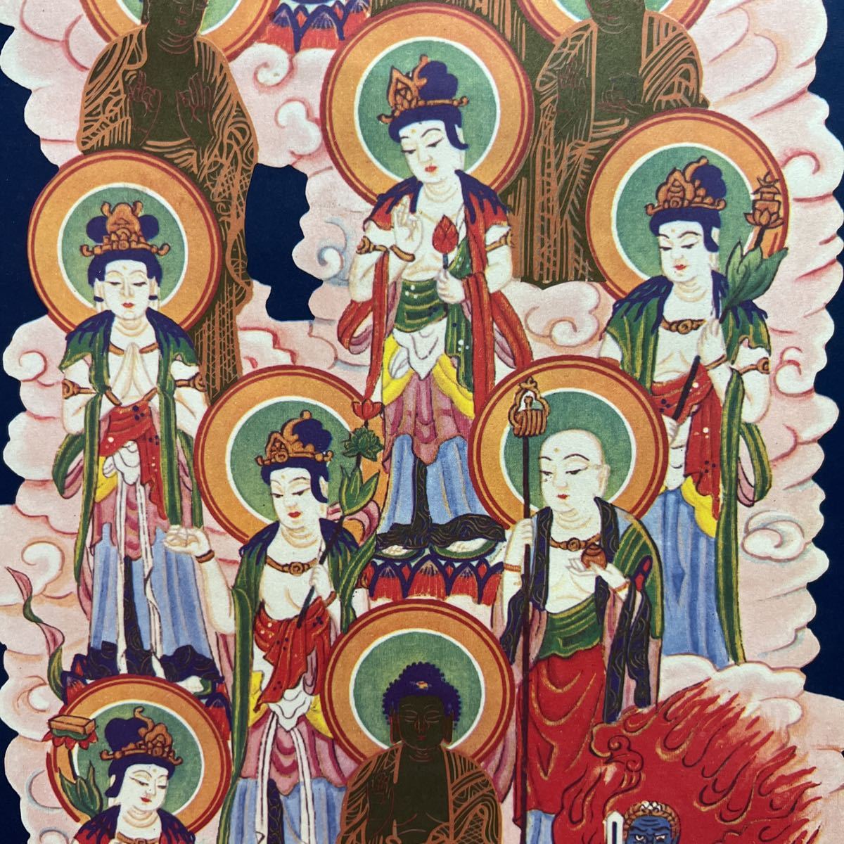 仏教美術 仏画 十三仏 掛け軸 佛 大師 5尺 不動明王(人物、菩薩)｜売買