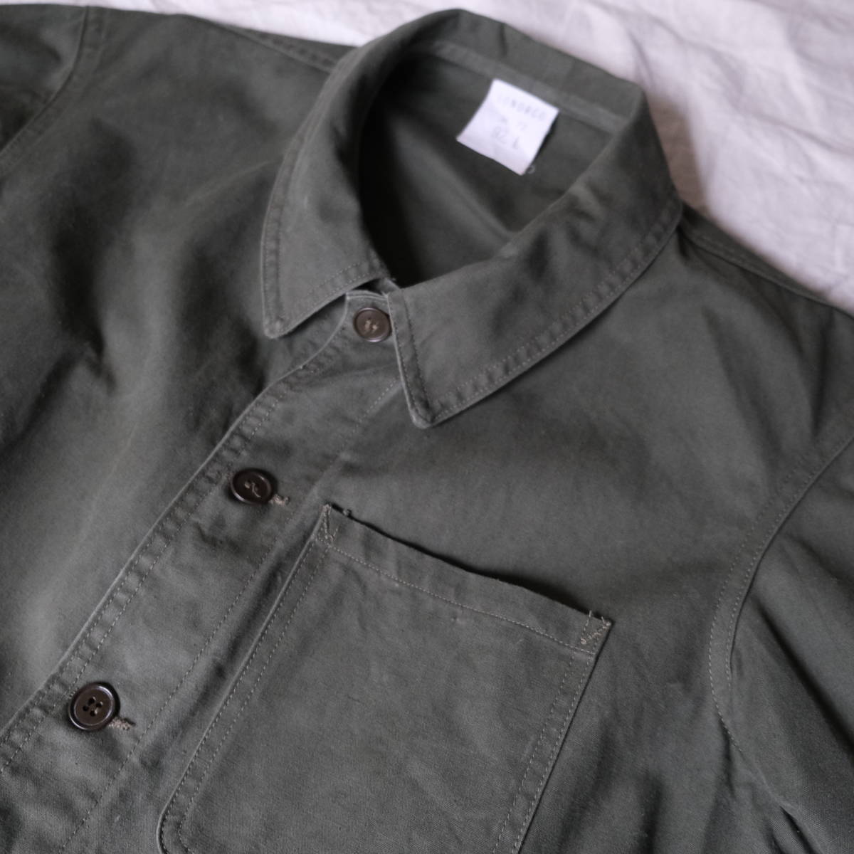 【 フランス軍 ビンテージ 】コットン オリーブ カバーオール ジャケット / ヨーロッパ ワーク メティス ミリタリー