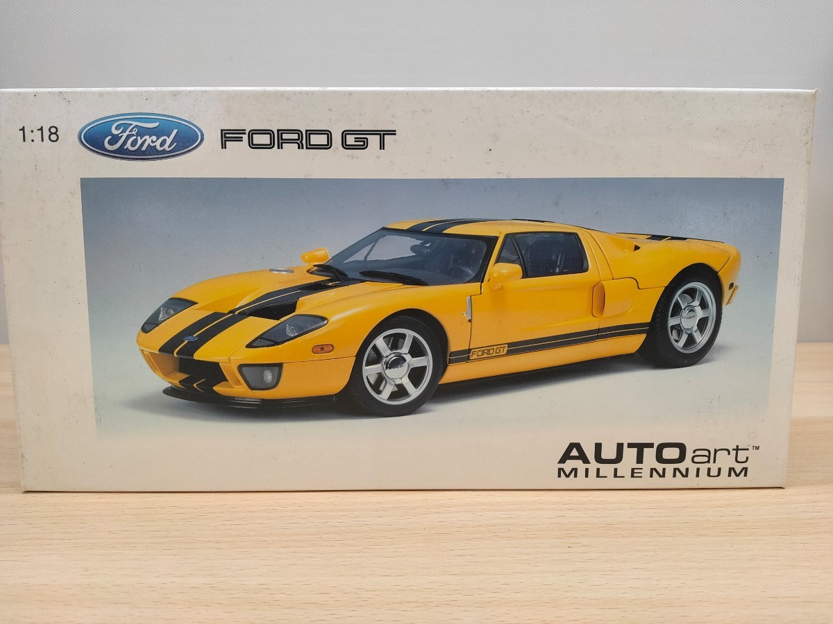ミニカー 1円～ オートアート 1/18 FORD GT 2004 イエロー ウィズ
