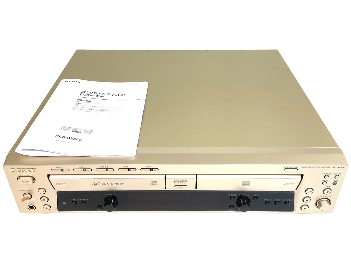 【極上美品★動作品】銘機!! SONY ソニー RCD-W500C 5連装CDチェンジャー CDデッキ CDレコーダー Compact Disc Recorder RM-R52 オーディオ