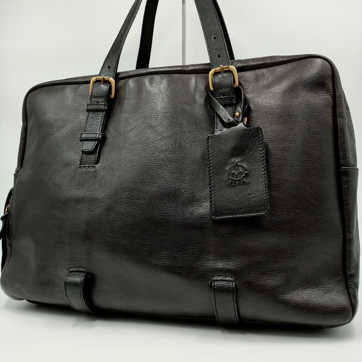 【入手困難品】極美品 dunhill ダンヒル 2way エンデバー ビジネスバッグ トート ボストン レザー 大容量 黒系 ビジネス メンズ 出張 1円 日本流通自主管理協会加盟店（AACD）
