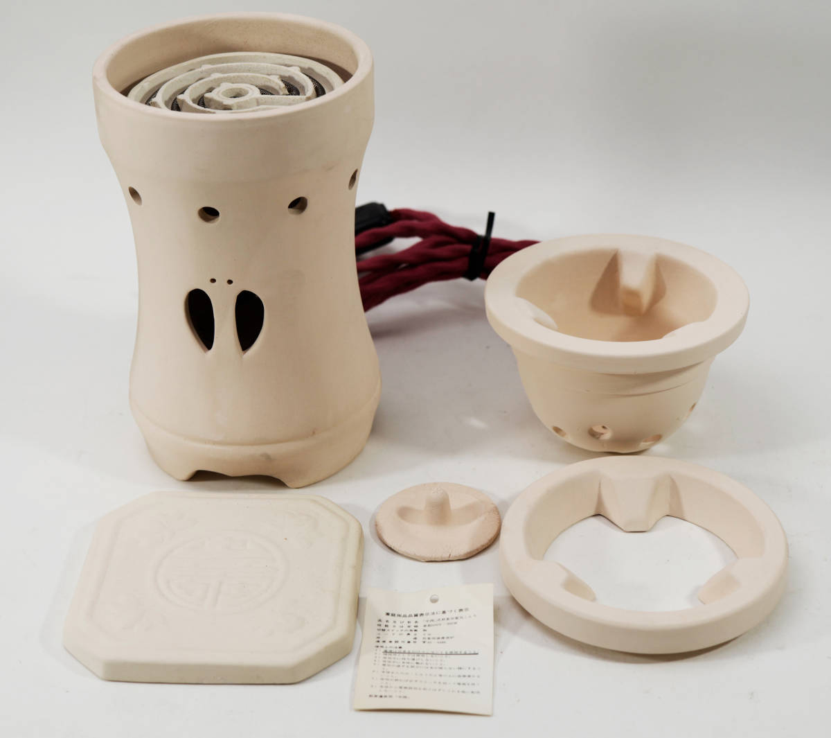 ◎煎茶道具司「中西」式煎茶用電気こんろ 白泥 電気涼炉