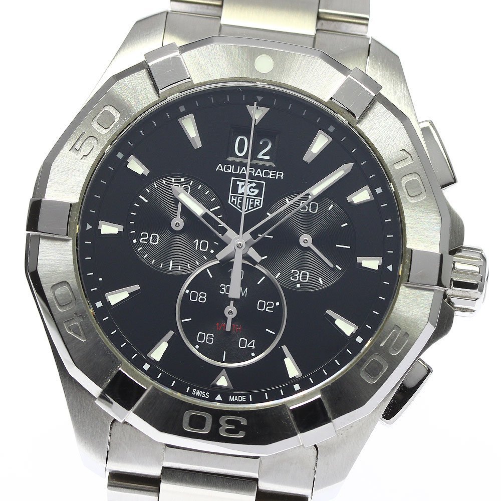 タグホイヤー TAG HEUER CAY1110.BA0927 アクアレーサー クロノグラフ デイト クォーツ メンズ 良品 箱・保証書付き_744575