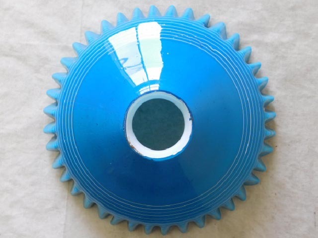 時代 当時物【青 輪線 乳白 白被せ 蛇腹 硝子 電笠】和物 照明