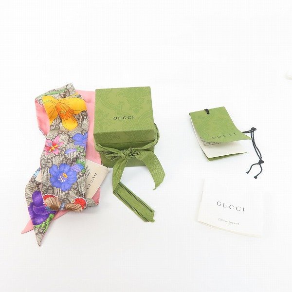 GGフローラ プリント シルク リボン ・ピンク | GUCCI公式
