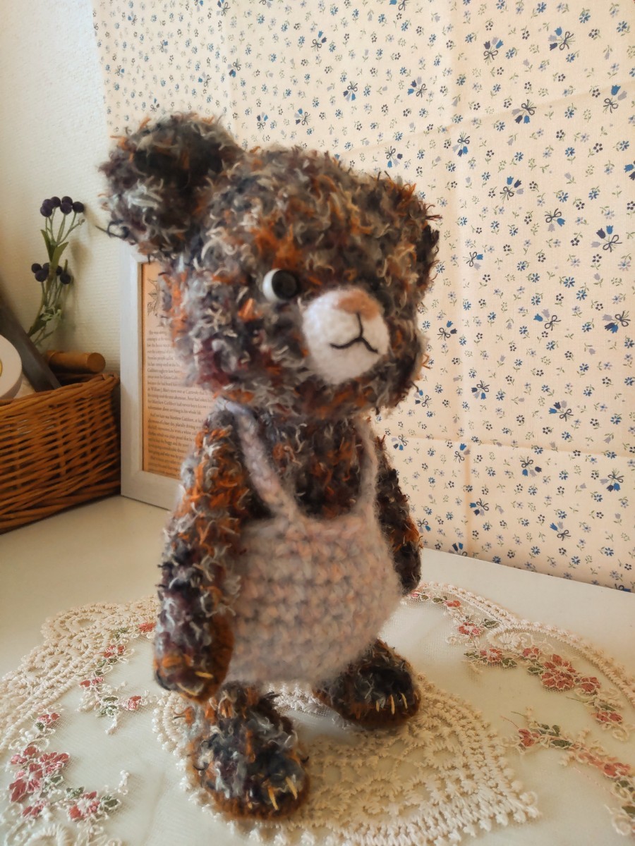 天然ラフィア 手編み 編みぐるみ クマのTed (テッド)_TED –