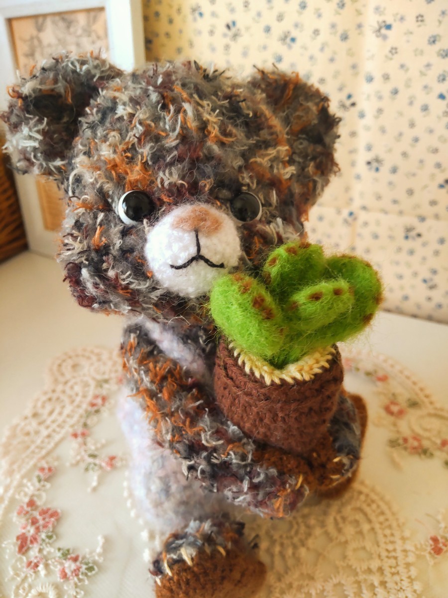 天然ラフィア 手編み 編みぐるみ クマのTed (テッド)_TED –